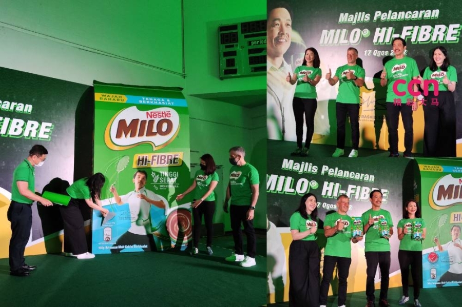 雀巢(大马)有限公司今日在双峰塔健身中心推出美禄产品系列新成员——Milo ®Hi-Fibre。-刘家仪摄/精彩大马制图- 雀巢(大马)有限公司今日在双峰塔健身中心推出美禄产品系列新成员——Milo ®Hi-Fibre。-刘家仪摄/精彩大马制图-