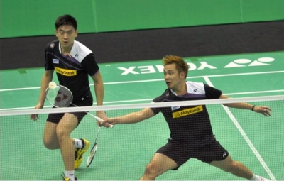 我国前“钻石组合”古健杰/陈文宏在12年前打进羽球世锦赛决赛,只可惜不敌中国“风云组合”蔡赟/傅海峰饮恨居亚。-马新社档案照- 我国前“钻石组合”古健杰/陈文宏在12年前打进羽球世锦赛决赛,只可惜不敌中国“风云组合”蔡赟/傅海峰饮恨居亚。-马新社档案照-