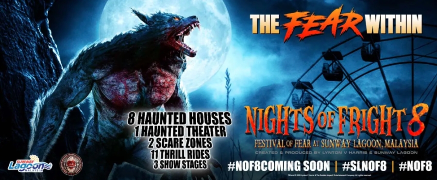 这是双威水上乐园与The Sudden Impact联合呈现的”Night of Fright 8”之夜。-图摘自官网- 这是双威水上乐园与The Sudden Impact联合呈现的”Night of Fright 8”之夜。-图摘自官网-