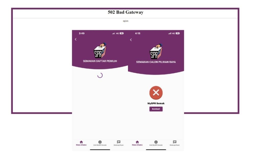 第15届全国大选投票日倒数16小时之际,选举委员会网站及MySemak App竟双双瘫痪。-精彩大马制图- 第15届全国大选投票日倒数16小时之际,选举委员会网站及MySemak App竟双双瘫痪。-精彩大马制图-