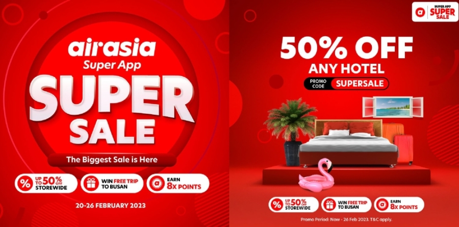 airasia Super App将从即日起至2月26日,推出首个airasia Super App超级促销活动。-亚航提供- airasia Super App将从即日起至2月26日,推出首个airasia Super App超级促销活动。-亚航提供-