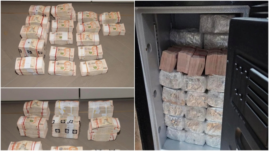 新加坡警方周三在全岛多地展开行动逮补10人,并查获总值超过新币2300万元(约7839万令吉)的外币。-路透社- 新加坡警方周三在全岛多地展开行动逮补10人,并查获总值超过新币2300万元(约7839万令吉)的外币。-路透社-