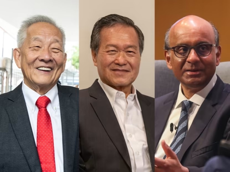 (左起)75岁的黄国松、陈钦亮和68岁的尚达曼,分别获得新加坡总统候选人合格证书。-图取自今日报- (左起)75岁的黄国松、陈钦亮和68岁的尚达曼,分别获得新加坡总统候选人合格证书。-图取自今日报-