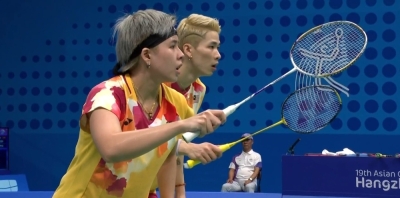 陈堂杰/杜依蔚直落两局击退印度混双,将在亚运会8强硬撼中国世界第一强档郑思维/黄雅琼。-摘自推特- 陈堂杰/杜依蔚直落两局击退印度混双,将在亚运会8强硬撼中国世界第一强档郑思维/黄雅琼。-摘自推特-