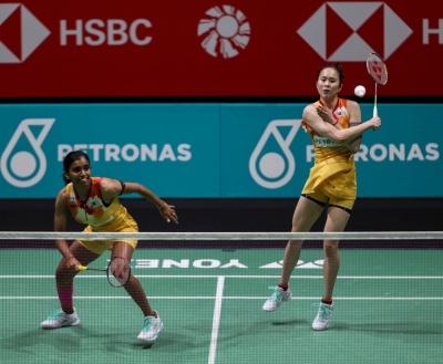 陈康乐/蒂娜在印度公开赛首圈直落两局轻取台湾女双,赢得本赛季首胜。-马新社- 陈康乐/蒂娜在印度公开赛首圈直落两局轻取台湾女双,赢得本赛季首胜。-马新社-