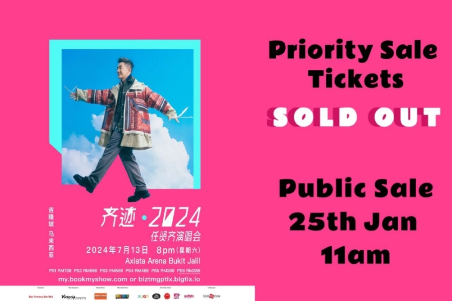“齐迹”大马演唱会的优先票在30分钟内售罄。-Star Fortress提供- “齐迹”大马演唱会的优先票在30分钟内售罄。-Star Fortress提供-