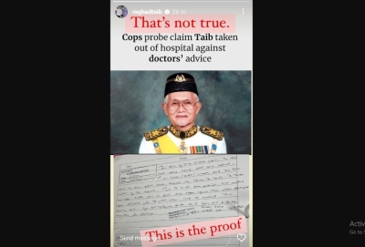 拉戈古迪的Instagram贴文截图显示,她反驳自己强行从医院带走泰益玛目的指控,称“这不是真的”。-Borneo Post- 拉戈古迪的Instagram贴文截图显示,她反驳自己强行从医院带走泰益玛目的指控,称“这不是真的”。-Borneo Post-