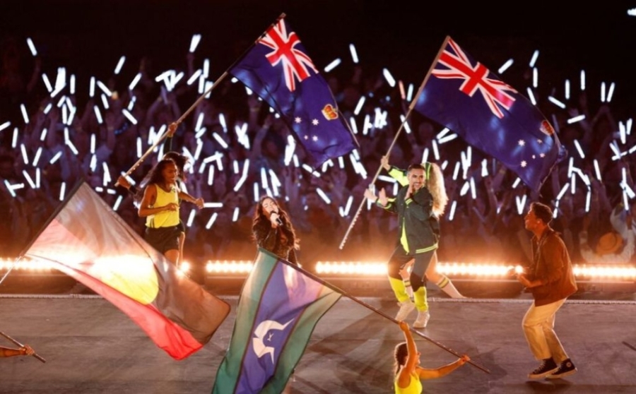 2022年共运会是在澳洲伯明翰举行,图为闭幕典礼的演出。-路透社- 2022年共运会是在澳洲伯明翰举行,图为闭幕典礼的演出。-路透社-
