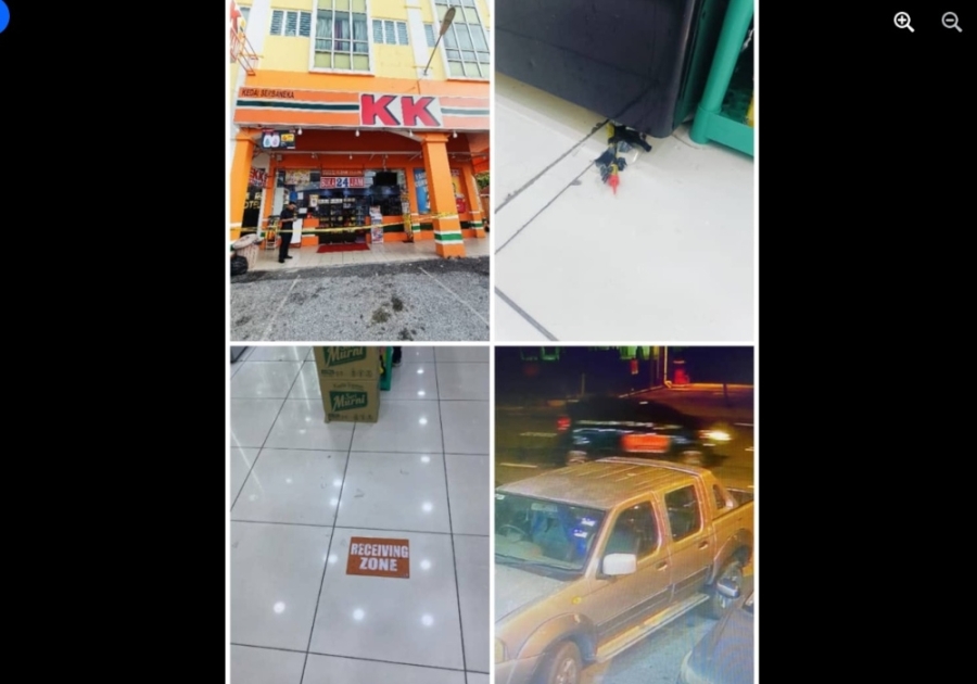 莫哈末尤斯里指出，警方目前在追踪一名驾驶深色汽车，并且车上有即时货运平台Lalamove粘纸的男子。-图取自Polis Perak面子书-