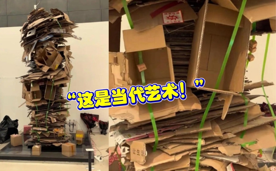 中国中央美术学院毕业展的一件作品引起网民热议,有的直呼根本就是一堆废弃纸盒垃圾。-摘自网络,精彩大马制图- 中国中央美术学院毕业展的一件作品引起网民热议,有的直呼根本就是一堆废弃纸盒垃圾。-摘自网络,精彩大马制图-