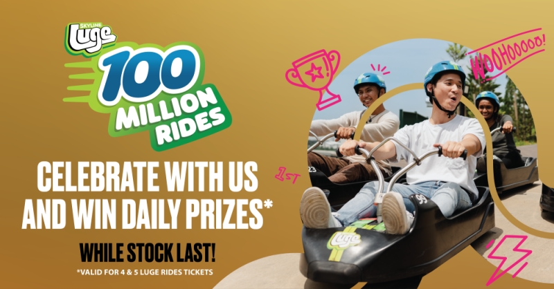 Skyline Luge庆祝全球滑行量破亿的历史时刻,推出多项优惠回馈顾客。 Skyline Luge庆祝全球滑行量破亿的历史时刻,推出多项优惠回馈顾客。