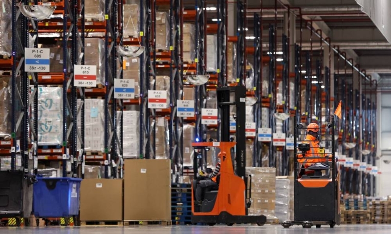 The employees work at Amazon's distribution center in Suerzetal, near Magdeburg in eastern Germany.