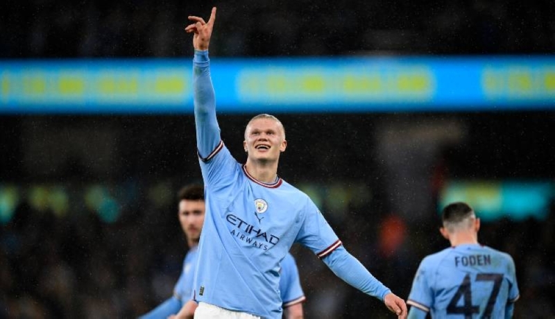 Haaland scored three goals against Burnley for Manchester City / AFP