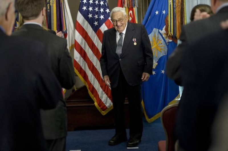 Former Under Secretary of State Henry Kissinger during a memorial service at the Pentagon in 2016.  / AFP