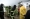 Le Préfet d'Abidjan, Vincent Toh Bi en imperméable jaune
