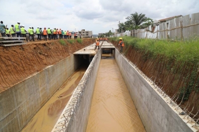 De grosses canalisations des eaux pluviales sont en construction à N'Dotré et à Anonkoua-Kouté (Dr)