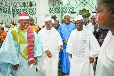 Le Chef de l'Etat en compagnie de personnalité dont le président du Cosim, le président de l'Assemblée nationale, Dr Albert Mabri Toikeusse (DR)