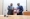 Échange de parapheurs entre le président de la Cci-CI, Faman Touré (à droite) et le secrétaire général du Fagace, Basile Tchakounté. (Ph: Dr)