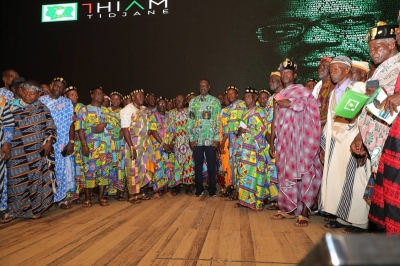 Tidjane Thiam et les chefs traditionnels. (DR)