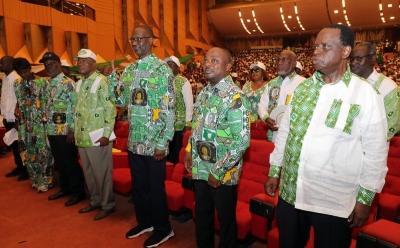 Le candidat Thiam et ses soutiens. (Honoré Bosson)