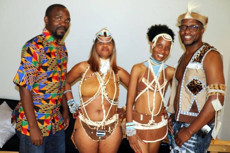 CULTURAL ACTIVISTS: From left to right: Orbert the poet from Zimbabwe, Sebaga and Khumagadi from Botswana and Mzet from South Africa