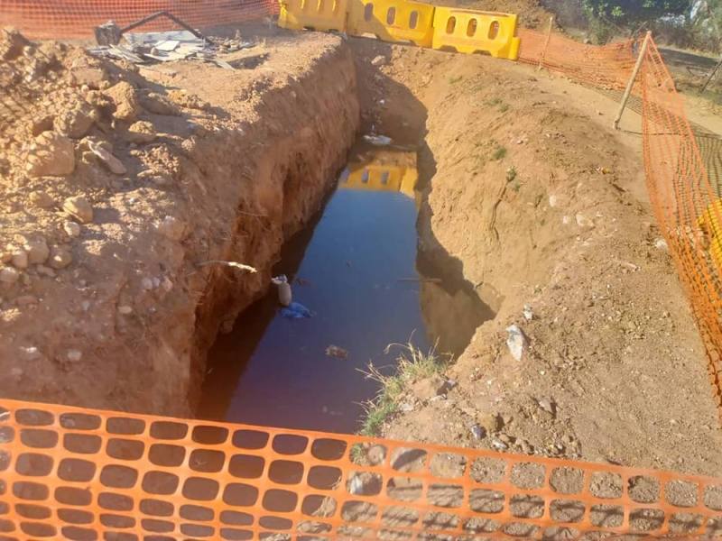 NOW BARRICADED: The construction company was quick to barricade the trench after the tragedy. They worry that people then remove and vandalise the material