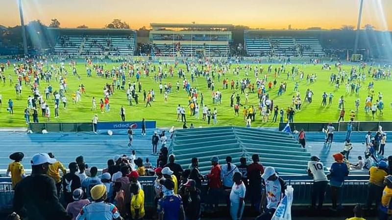 UNRULY SUPPORTERS...Things  went awry this past weekend when son fans engaged in pitch invasion