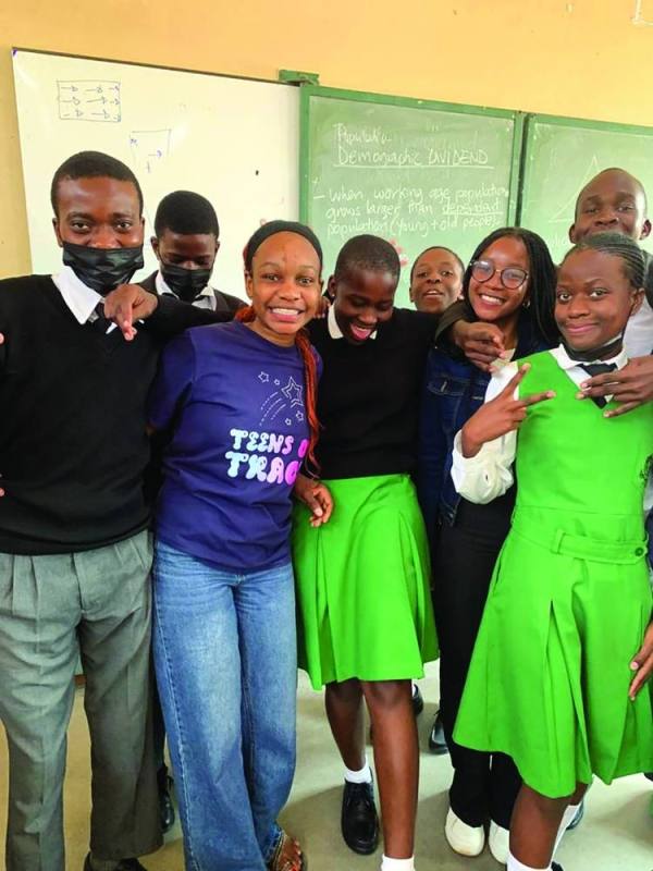 Marang Lemeni with those who could not make it to form 3 and 5