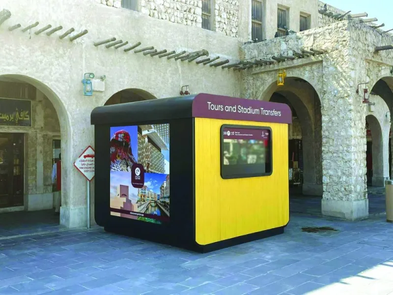 Discover Qatar kiosk at Souq Waqif.