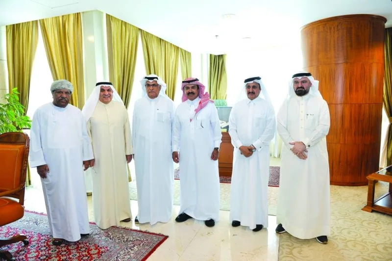 Qatar Chamber chairman Sheikh Khalifa bin Jassim al-Thani and other heads of chambers that participated in the meeting.