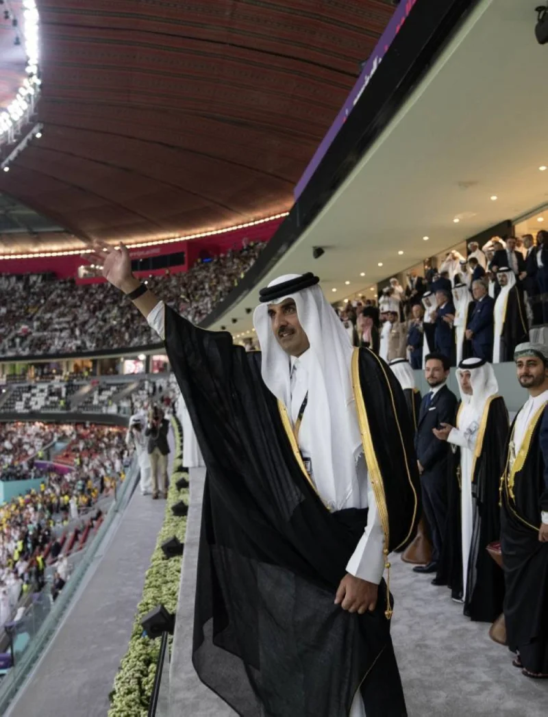 His Highness the Amir Sheikh Tamim bin Hamad al-Thani during the opening of the World Cup