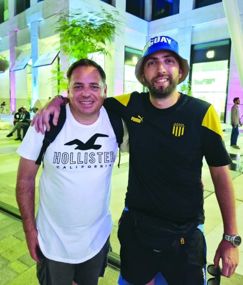 Leo and Juan from Uruguay are in Qatar not only for football but also for tourism. PICTURES: Joey Aguilar