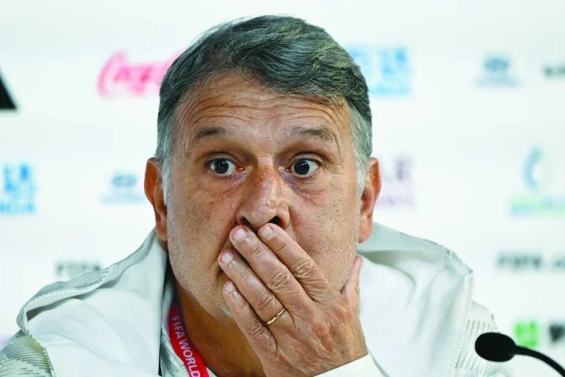 Mexico’s Argentinian coach Gerardo Martino at press conference yesterday. (AFP)