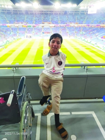 Aasim Velimanna at a World Cup stadium in Qatar.