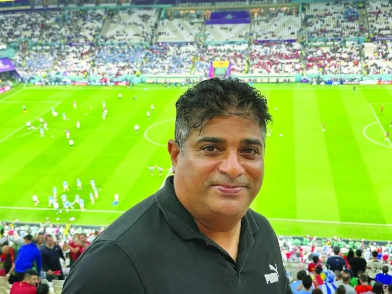 Bino George at one of the stadiums during a FIFA World Cup Qatar 2022 match.