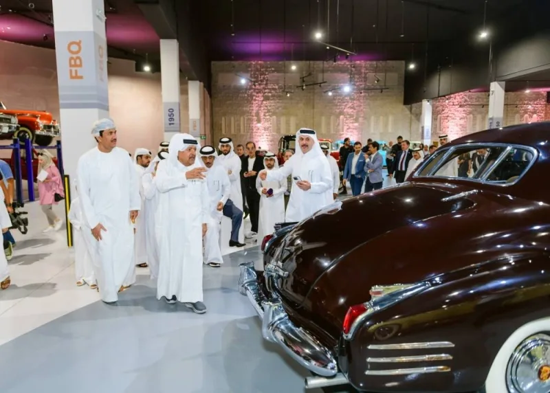 Sheikh Faisal touring the new Car Museum with VIPs.