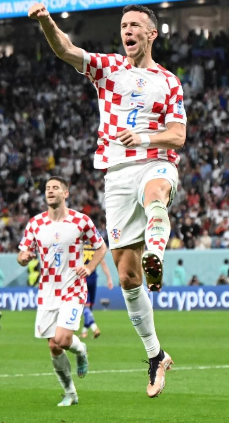 Croatia&#039;s midfielder Ivan Perisic celebrates after scoring against Japan