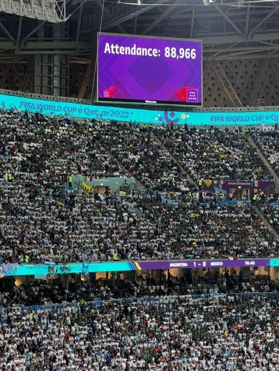 The final match on Sunday at the Lusail Iconic Stadium, that saw Argentina defeating France 4-2 on penalty shootout, recorded the groundbreaking attendance of 88,966 spectators.