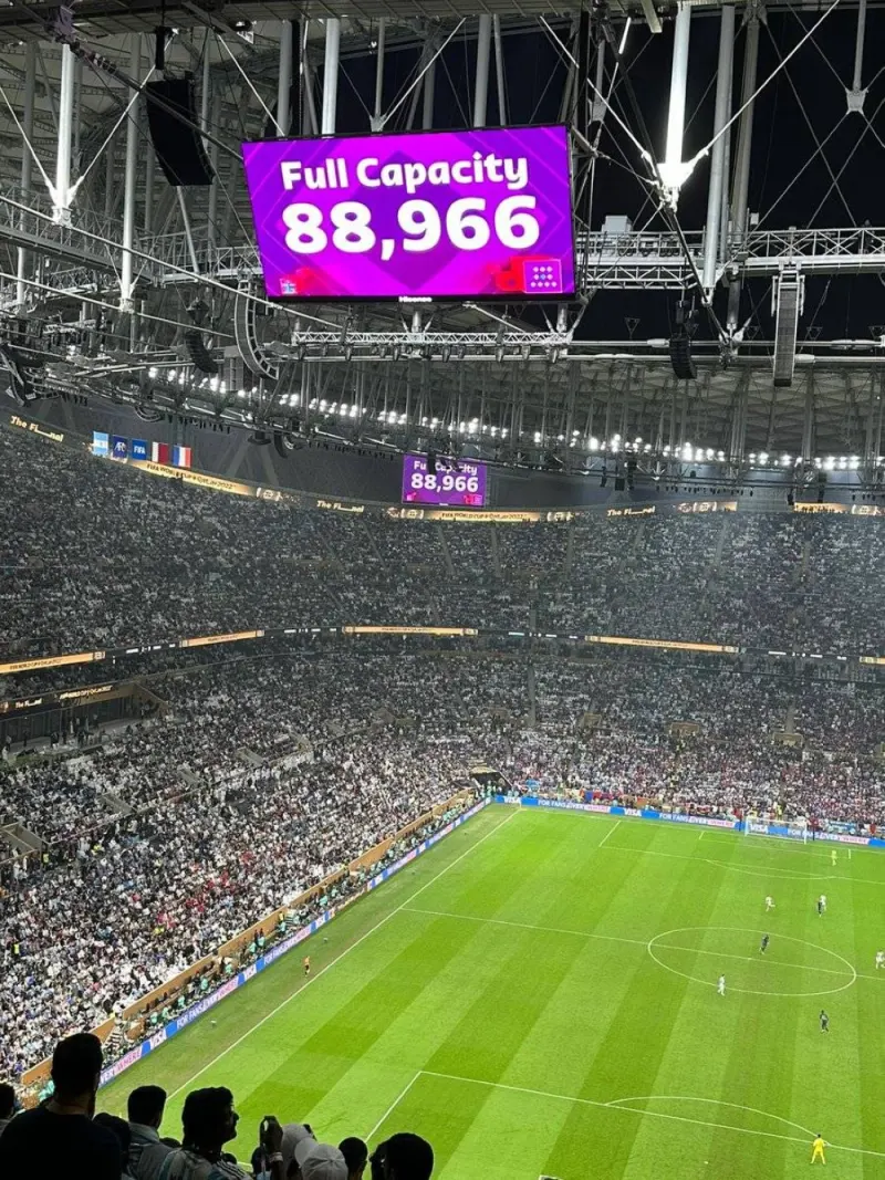 The final match on Sunday at the Lusail Iconic Stadium, that saw Argentina defeating France 4-2 on penalty shootout, recorded the groundbreaking attendance of 88,966 spectators.