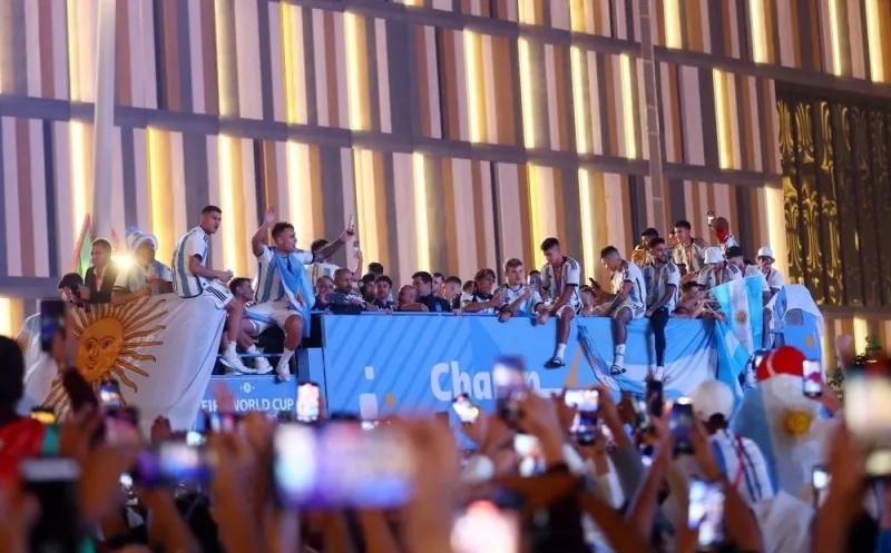 The victorious Argentina team shows off their trophy