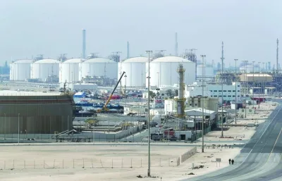 This file photo taken on February 6, 2017 shows the Ras Laffan Industrial City, Qatar&#039;s principal site for production of liquefied natural gas and gas-to-liquids. Qatar’s budget has benefited from the surge in oil and natural gas prices in 2022, with oil and gas revenues up 67% year-on-year in the first half of 2022, Emirates NBD said recently.