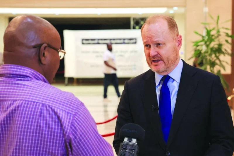 US ambassador to Sudan John Godfrey speaks during an interview with AFP in Khartoum.