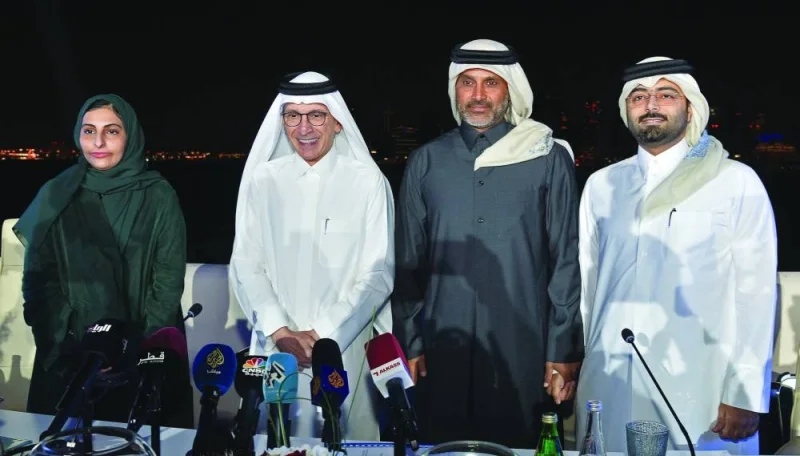 Sheikha Hessa al-Thani, HE Akbar al-baker, Nasser al-Attiyah, and Omar al-Jaber at the press conference. PICTURE: Shaji Kayamkulam