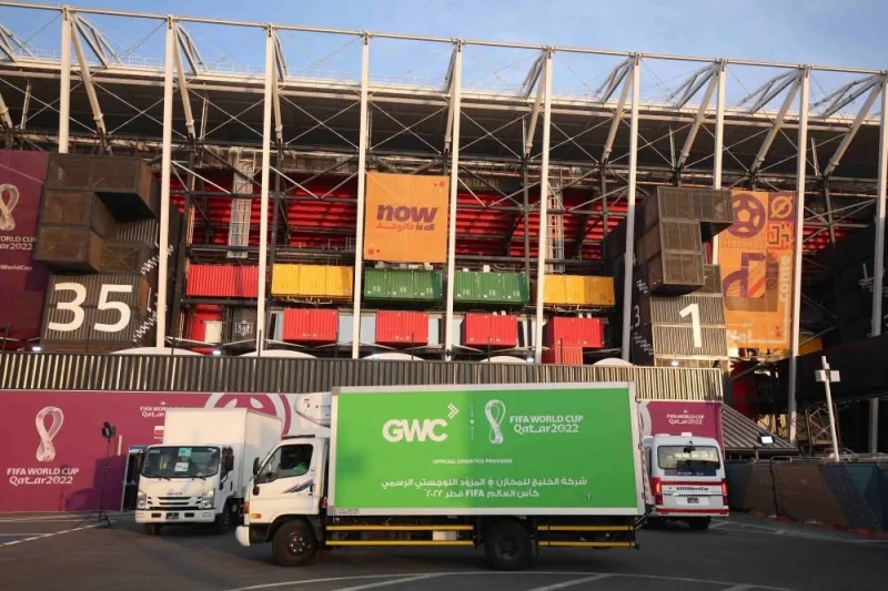 GWC unloading equipment at Stadium 974, one of the venues of FIFA World Cup Qatar 2022.