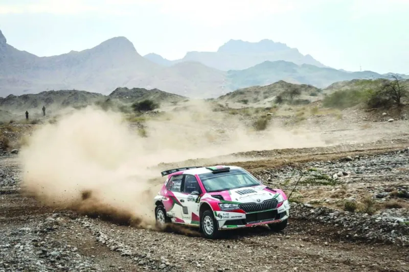 Local favourite Abdullah al-Rawahi leads the Oman Rally.