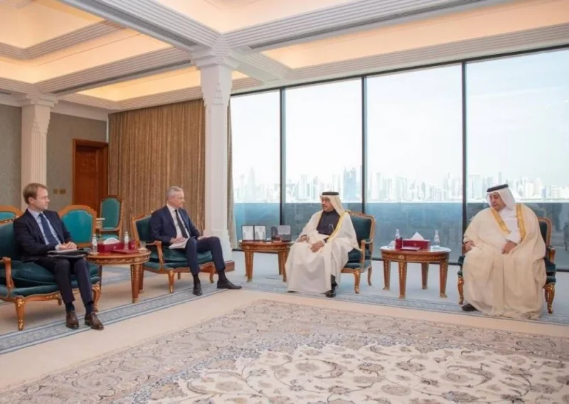 HE the Minister of Finance Ali bin Ahmed al-Kuwari meets with the Minister of Economy, Finance, Industrial and Digital Sovereignty of the French Republic Bruno Le Maire held meetings in Doha.