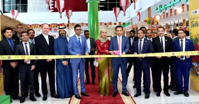 Mohamed Mafaz Mohideen and Dr Mohamed Althaf at the ribbon-cutting ceremony along with other dignitaries and officials. PICTURE: Thajudheen