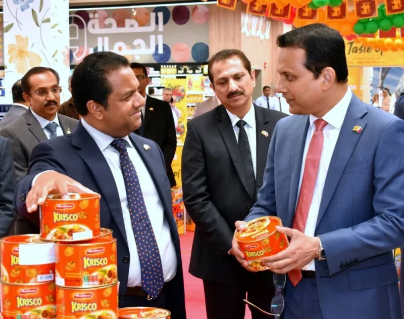 Dr Althaf leading the tour of LuLu Hypermarket, Ain Khaled branch, at the launch of the festival.  PICTURE: Thajudheen