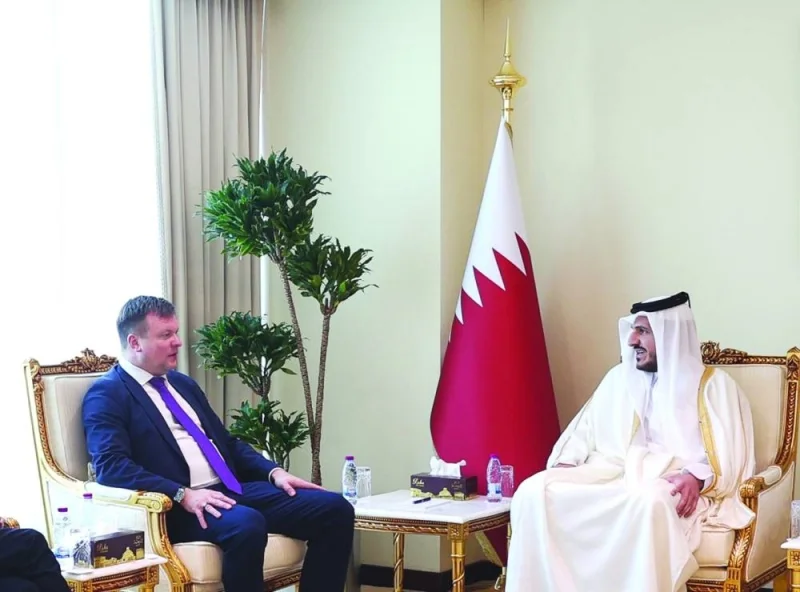 HE Sheikh Mohamed bin Hamad bin Qassim al-Thani, Minister of Commerce and Industry, meets with Ville Skinnari, Minister for Development Co-operation and Foreign Trade of Finland.