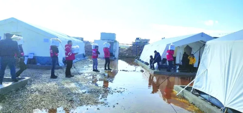 QRCS food aid distributed in Syria